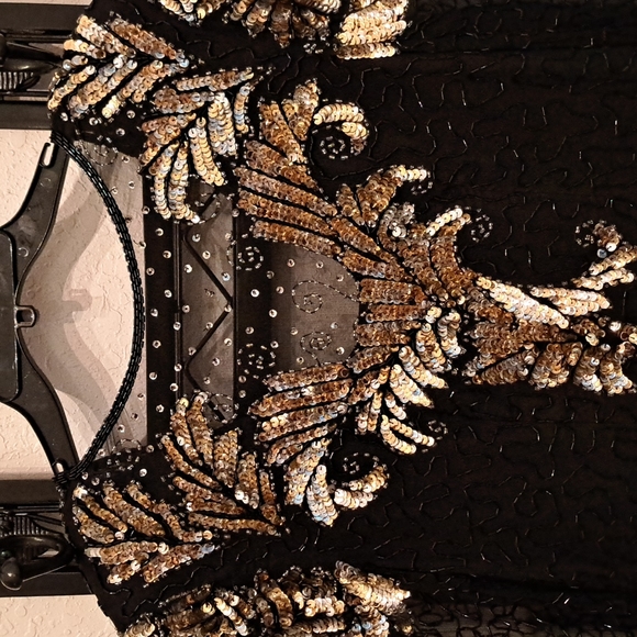 Vintage Laurence Kazar sequin dress Womens Black Vintage Large Formal - Picture 3 of 13